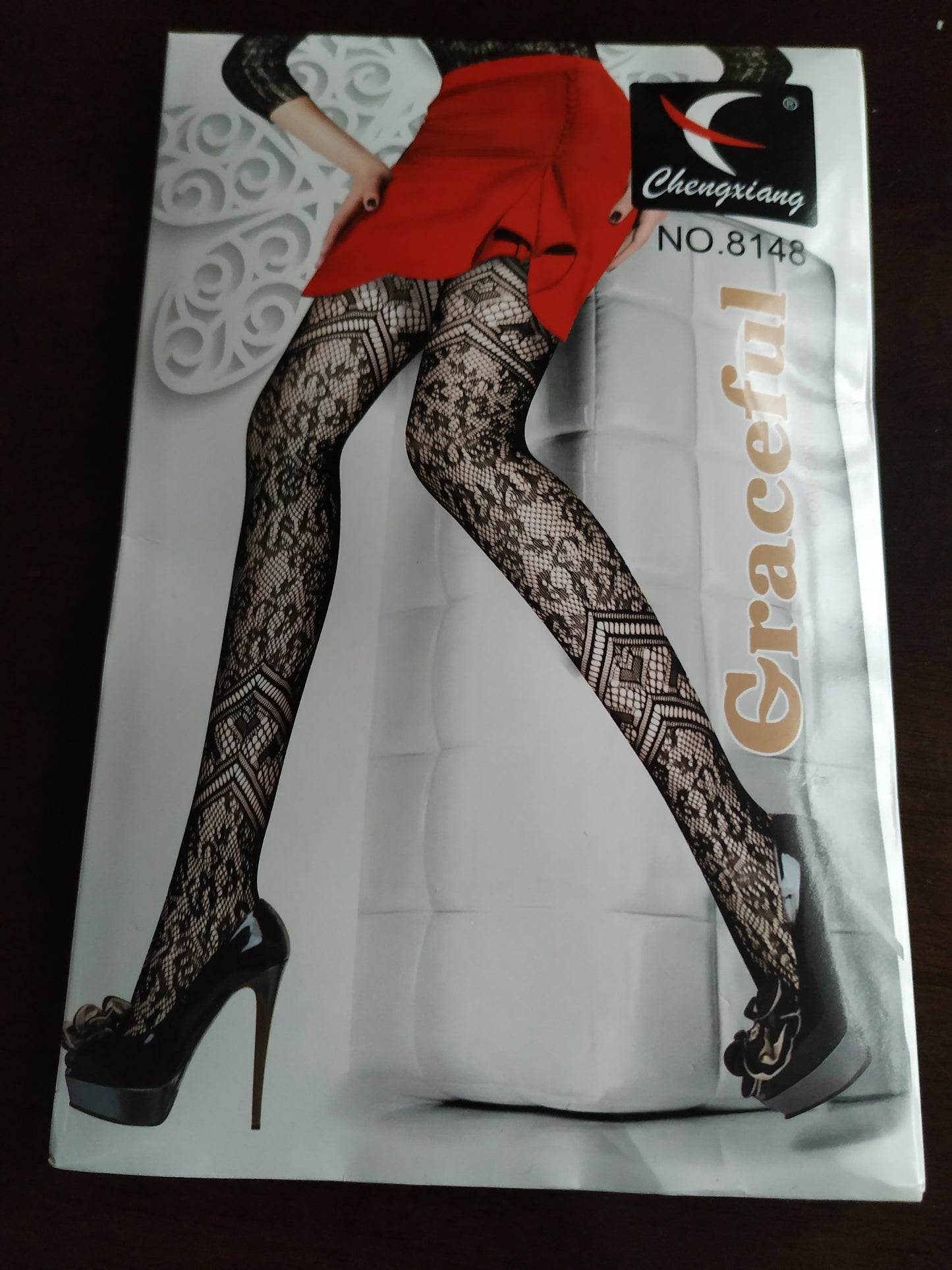 Floral Couture Design Fishnet Tights Black One Size