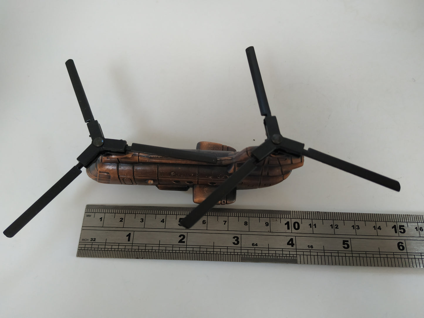 New Double Propellers Helicopter Pencil sharpener metal die cast collector miniature display model New Boxed