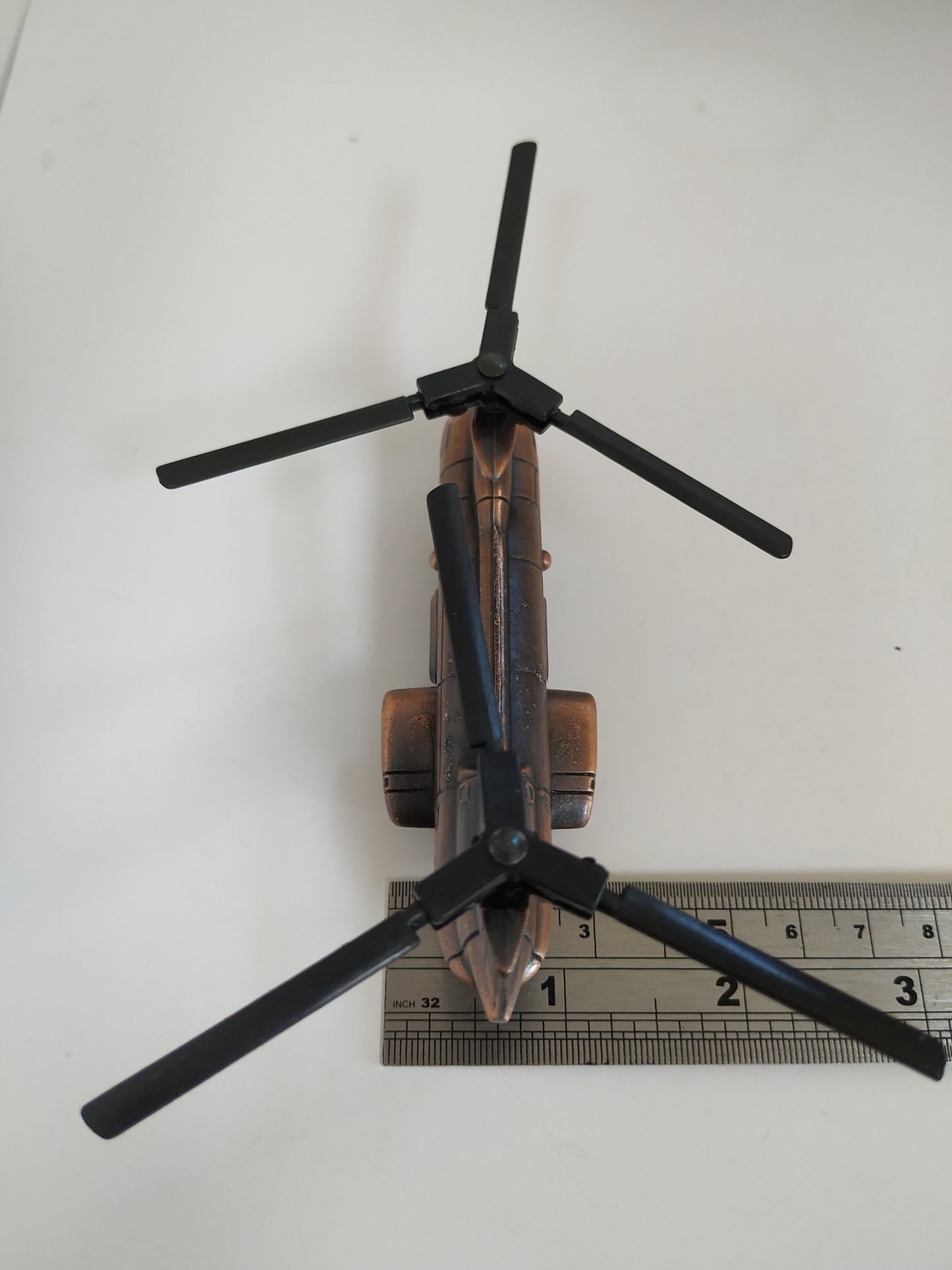 New Double Propellers Helicopter Pencil sharpener metal die cast collector miniature display model New Boxed