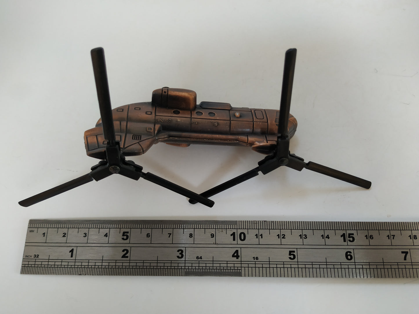 New Double Propellers Helicopter Pencil sharpener metal die cast collector miniature display model New Boxed