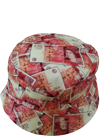 Fifty Pounds Bucket Hat Reversible Unisex One size 100% Cotton Party Festival Travel Promotion Hat