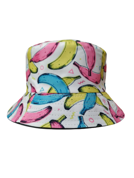 Neon Banana Bucket Hat Reversible Unisex One size 100% Cotton Party Festival Travel Promotion Hat