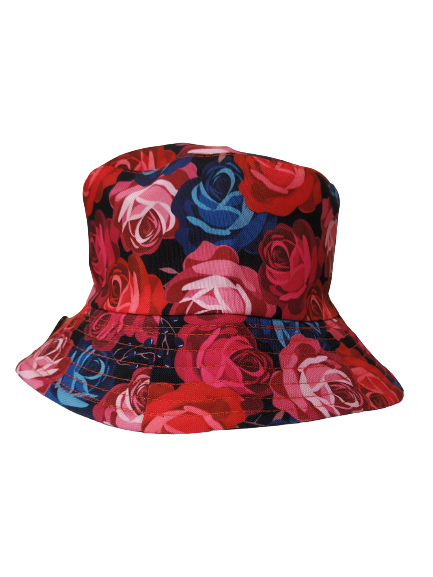 Roses Bucket Hat Reversible Unisex One size 100% Cotton Party Festival Travel Promotion Hat