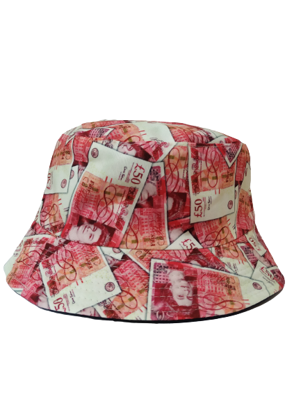 Fifty Pounds Bucket Hat Reversible Unisex One size 100% Cotton Party Festival Travel Promotion Hat