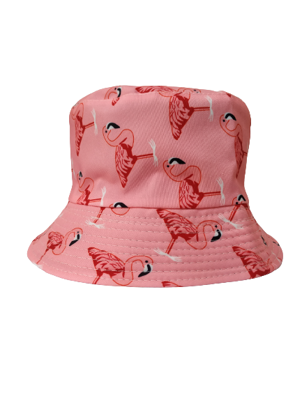 Flamingo Light Pink Bucket Hat Reversible Unisex One size 100% Cotton Party Festival Travel Promotion Hat