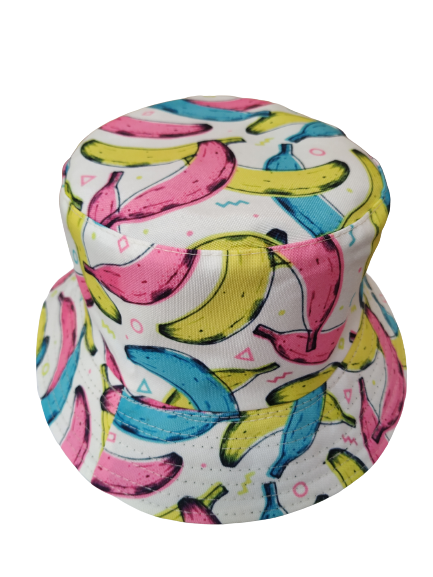 Neon Banana Bucket Hat Reversible Unisex One size 100% Cotton Party Festival Travel Promotion Hat