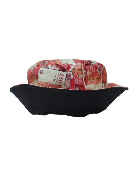 Fifty Pounds Bucket Hat Reversible Unisex One size 100% Cotton Party Festival Travel Promotion Hat