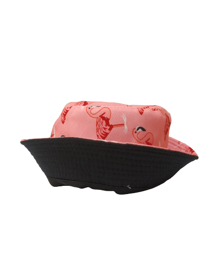 Flamingo Light Pink Bucket Hat Reversible Unisex One size 100% Cotton Party Festival Travel Promotion Hat