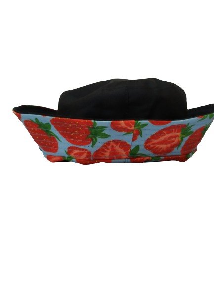 Strawberry blue Bucket Hat Reversible Unisex One size 100% Cotton Party Festival Travel Promotion Hat