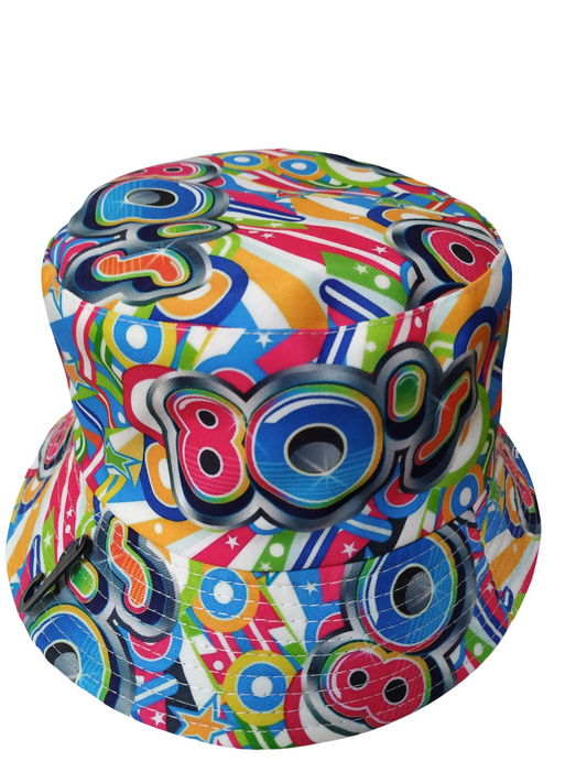 80s Bucket Hat Reversible Unisex One size 100% Cotton