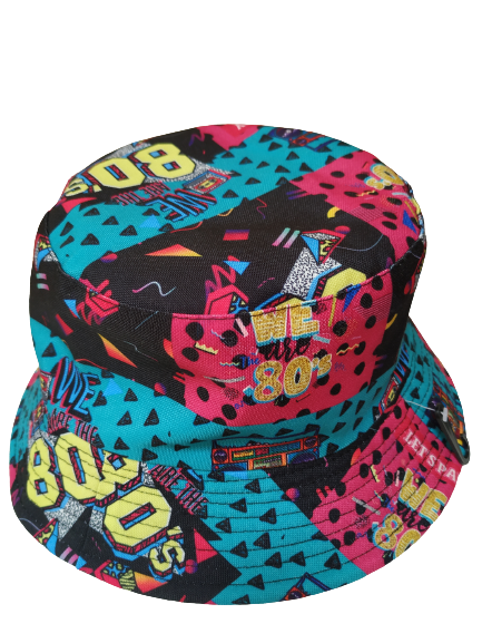 80s Lets Party Bucket Hat Reversible Unisex One size 100% Cotton Party Festival Travel Promotion Hat