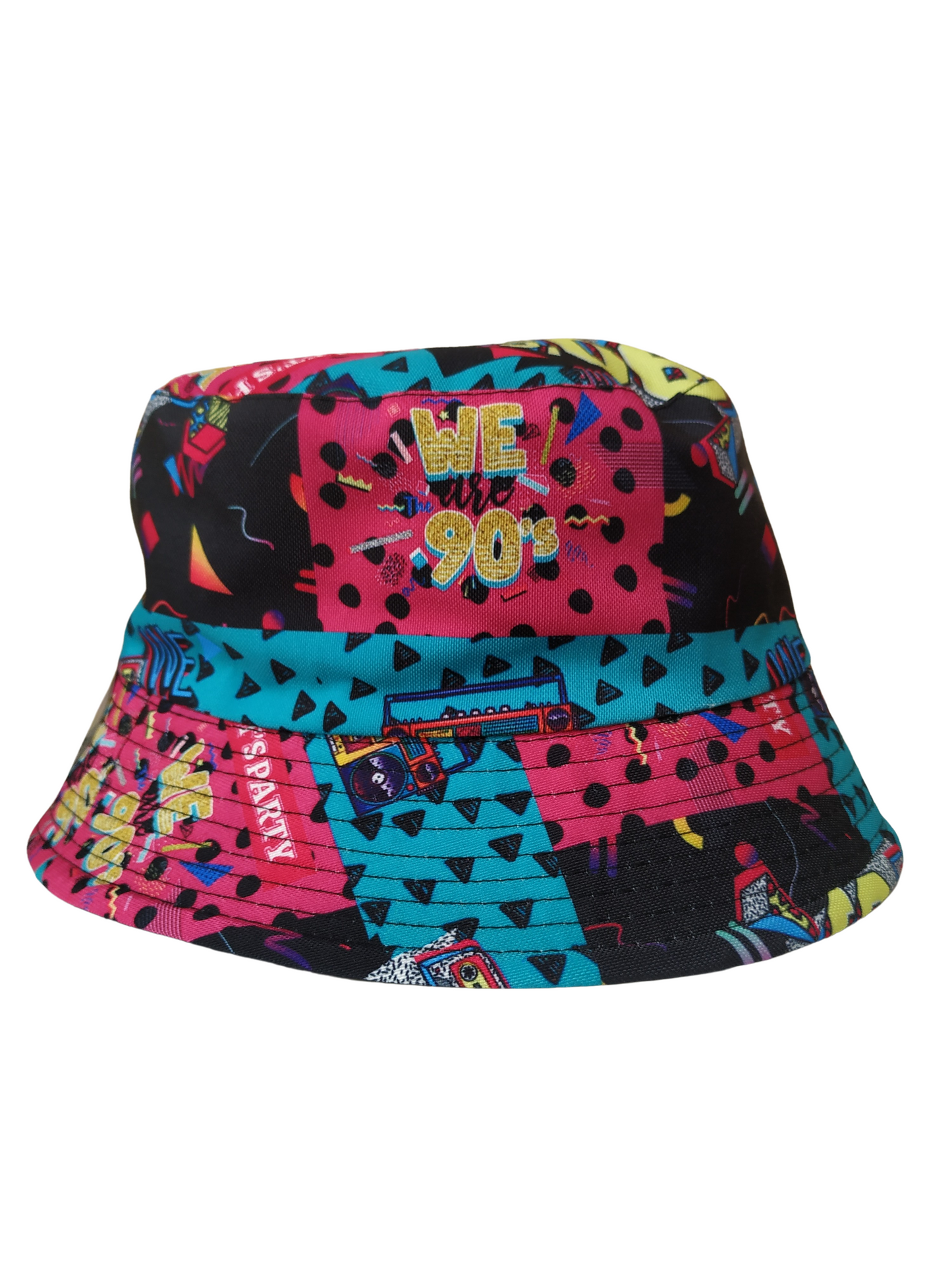 90s Lets Party Bucket Hat Reversible Unisex One size 100% Cotton Party Festival Travel Promotion Hat