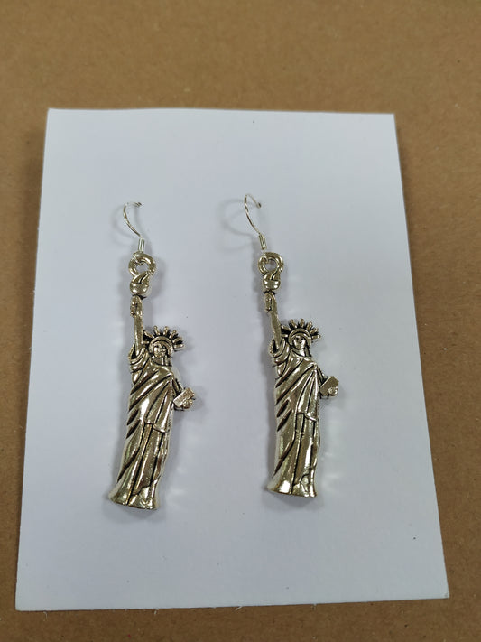 Statue of Liberty Earrings s925 Silver plated hooks