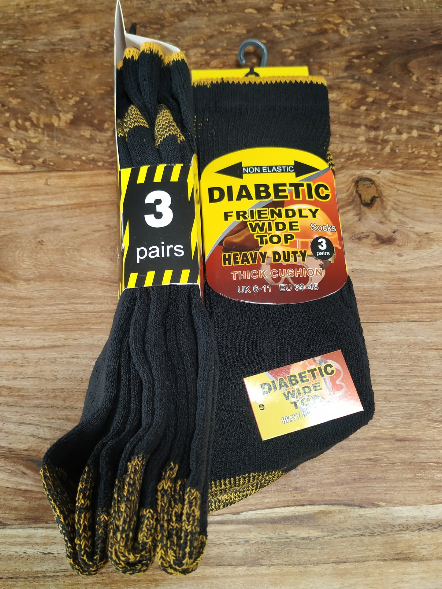 Men Diabetic Wide Top Socks Heavy Duty 6 Pairs Size 6-11