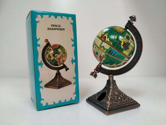 World Globe Pencil sharpener metal die cast collector miniature display model New Boxed