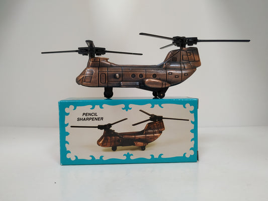 New Double Propellers Helicopter Pencil sharpener metal die cast collector miniature display model New Boxed