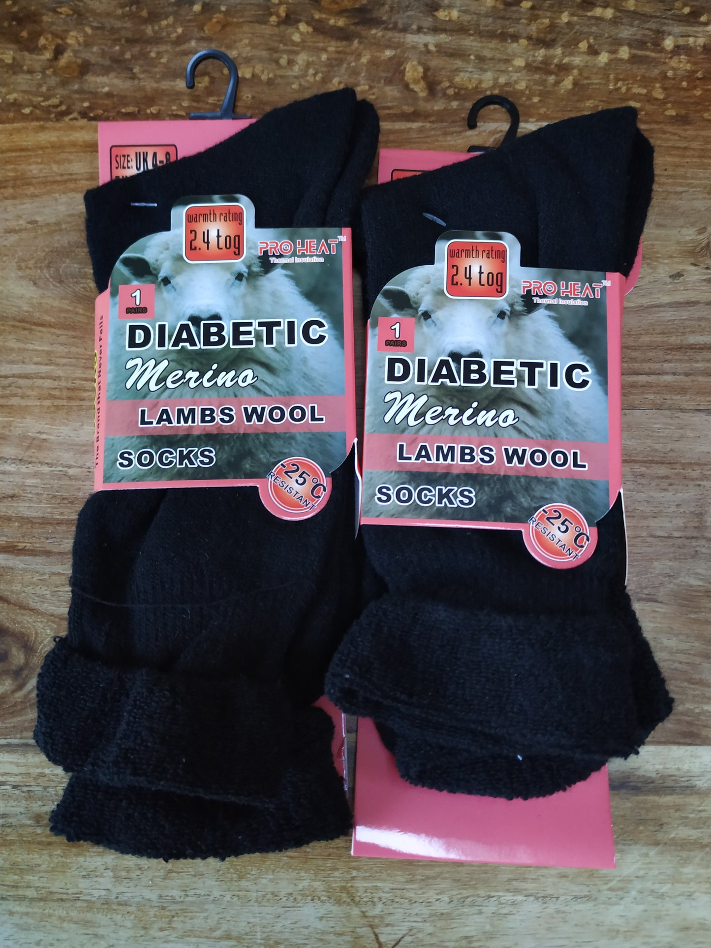 Ladies Diabetic Merino Lambs Wool Blend Socks Black 1 Pair Size 4-8