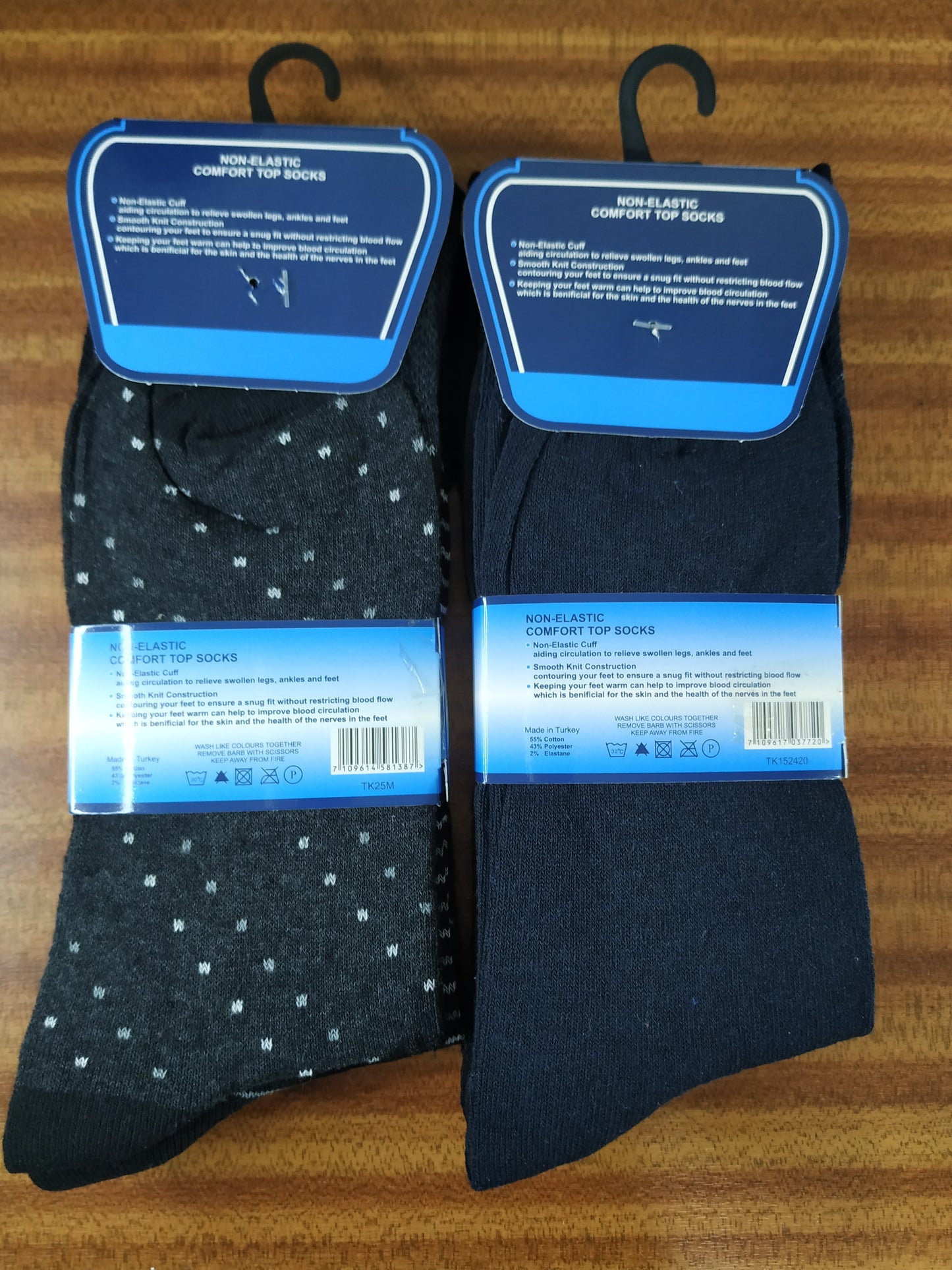 Mens Non Elastic Diabetic Suit Socks 6 Pairs 6 Designs Size 6-11