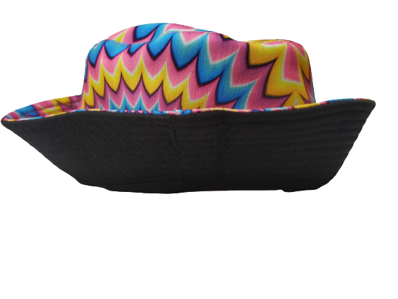 Ziggy Bucket Hat Revisable black Summer Hat 100% Cotton