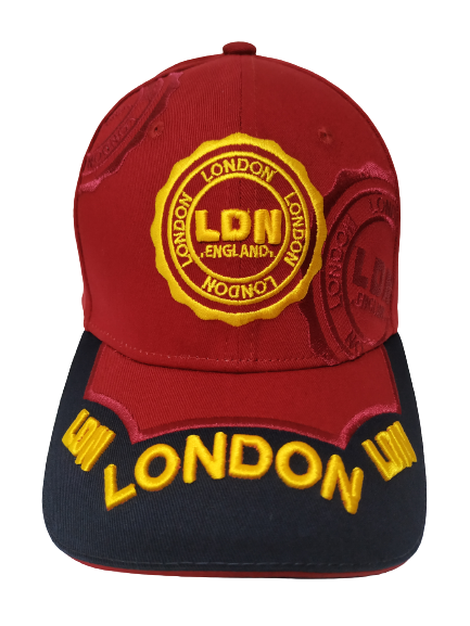 LDN Black Red Yellow Baseball Cap Adult One Size Adjustable Strap