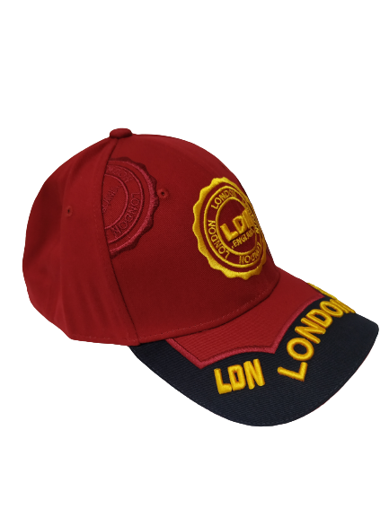 LDN Black Red Yellow Baseball Cap Adult One Size Adjustable Strap