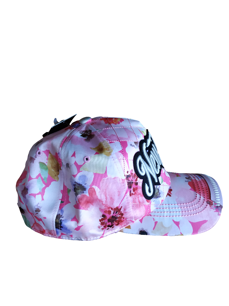 New York Pink Flowers Baseball Cap Adjustable Size Strap