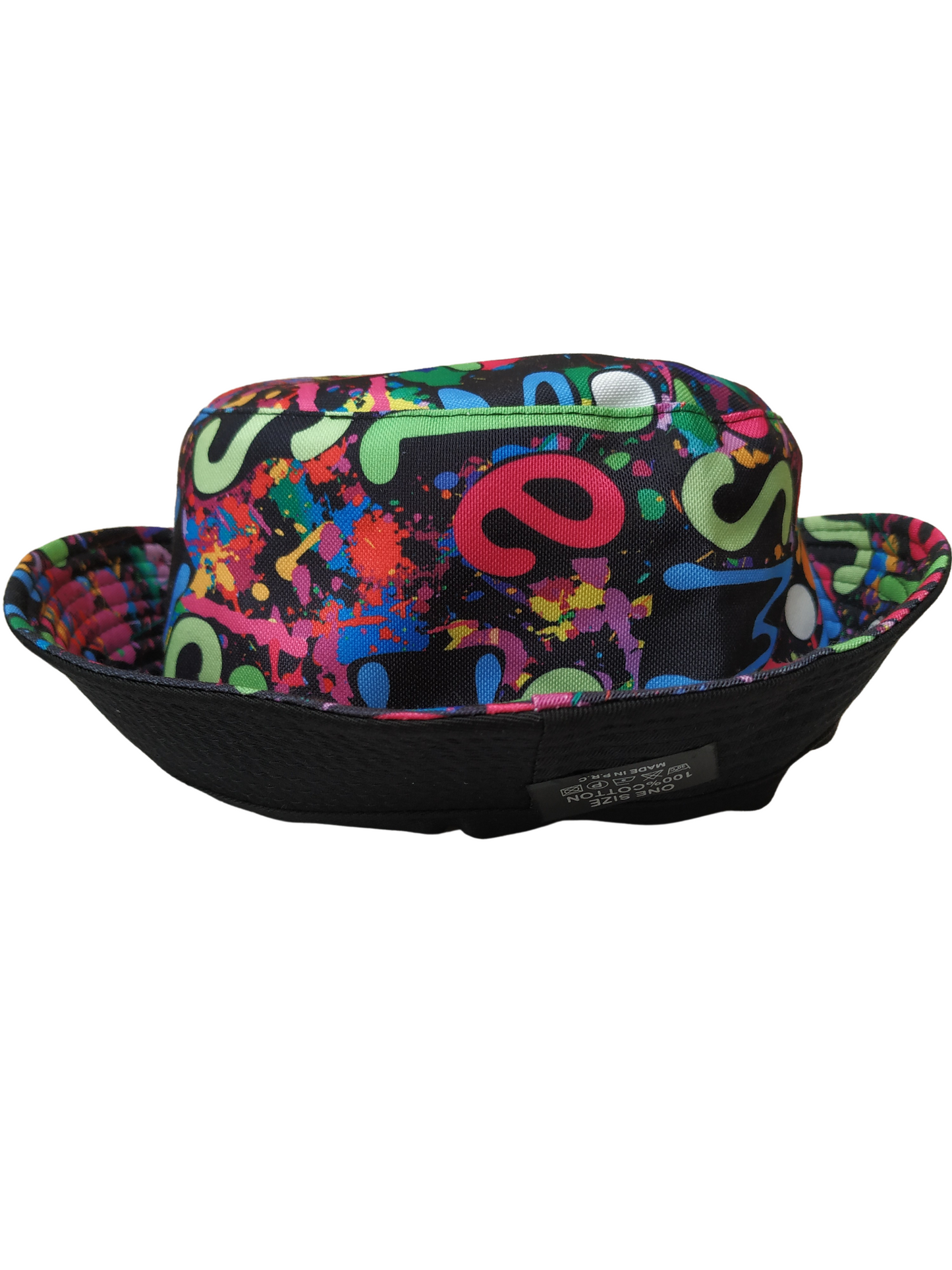 Colourful Graffiti Bucket Hat Reversible Unisex One size 100% Cotton Party Festival Travel Promotion Hat