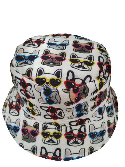 Dog Sunglasses White Bucket hat Revisable Unisex One size