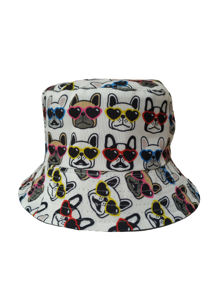 Dog Sunglasses White Bucket hat Revisable Unisex One size