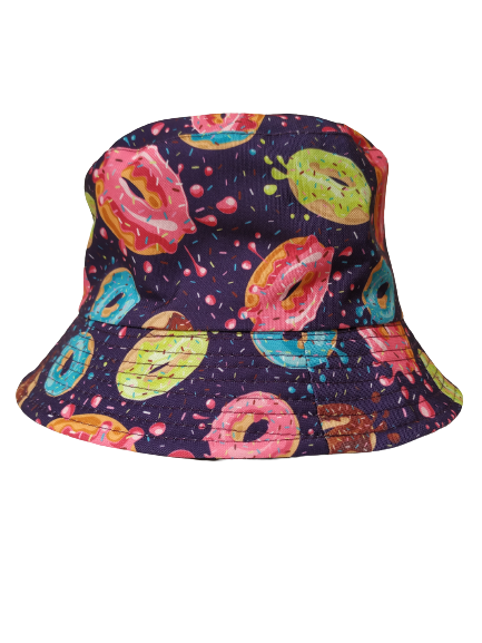 Doughnut Purple Bucket hat reversible Unisex One size