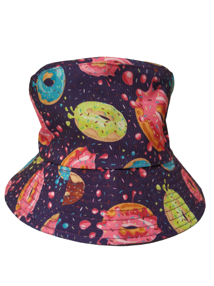 Doughnut Purple Bucket hat reversible Unisex One size