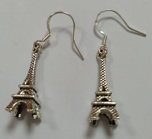 Eiffel Tower Earrings 925 Silver Plated Hooks Party Design Novelty