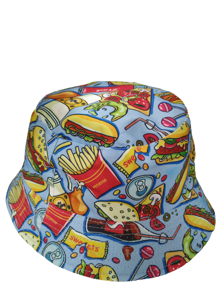 Fast Food Bucket hat reversible Unisex One size