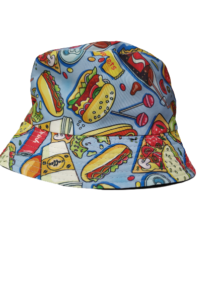 Fast Food Bucket hat reversible Unisex One size