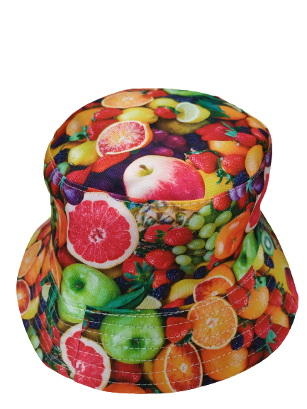 Fruit Bucket Hat Reversible Unisex One size 100% Cotton Party Festival Travel Promotion Hat