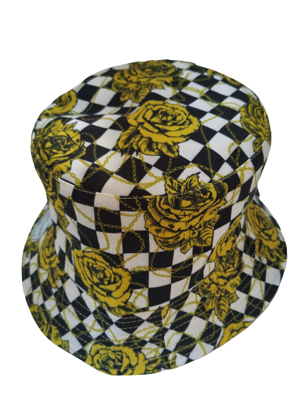 Golden rose Game Bucket Hat Reversible Unisex One size 100% Cotton Party Festival Travel Promotion Hat