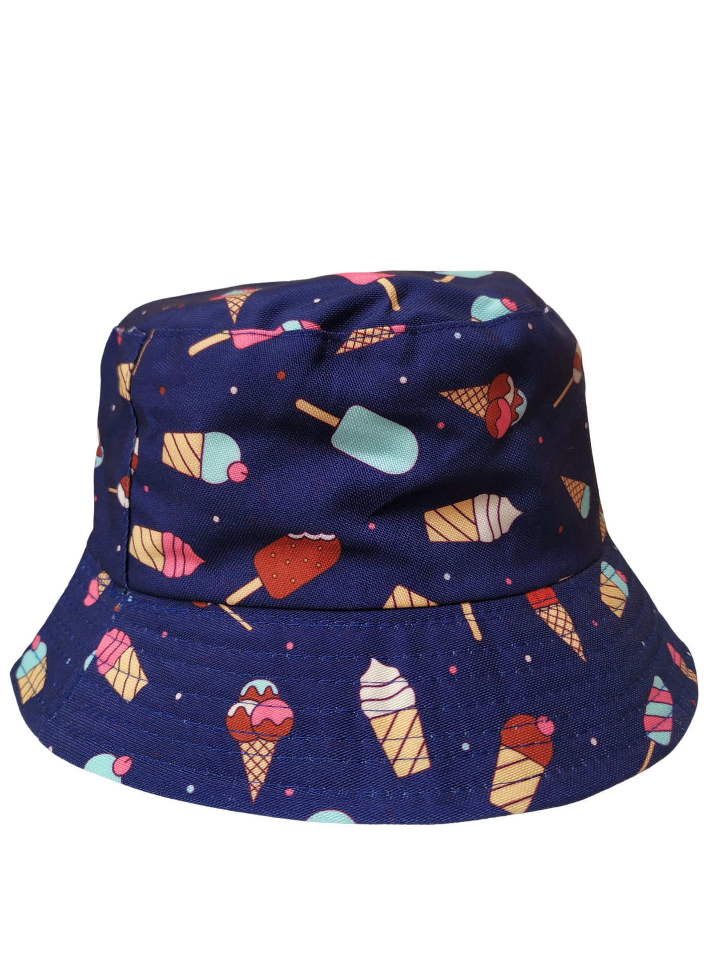 Ice Cream Lolly Blue Bucket Hat Reversible Unisex One size 100% Cotton Party Festival Travel Promotion Hat (Copy)