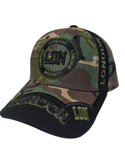 LDN Army Camo Baseball Cap Adult One Size Adjustable Strap