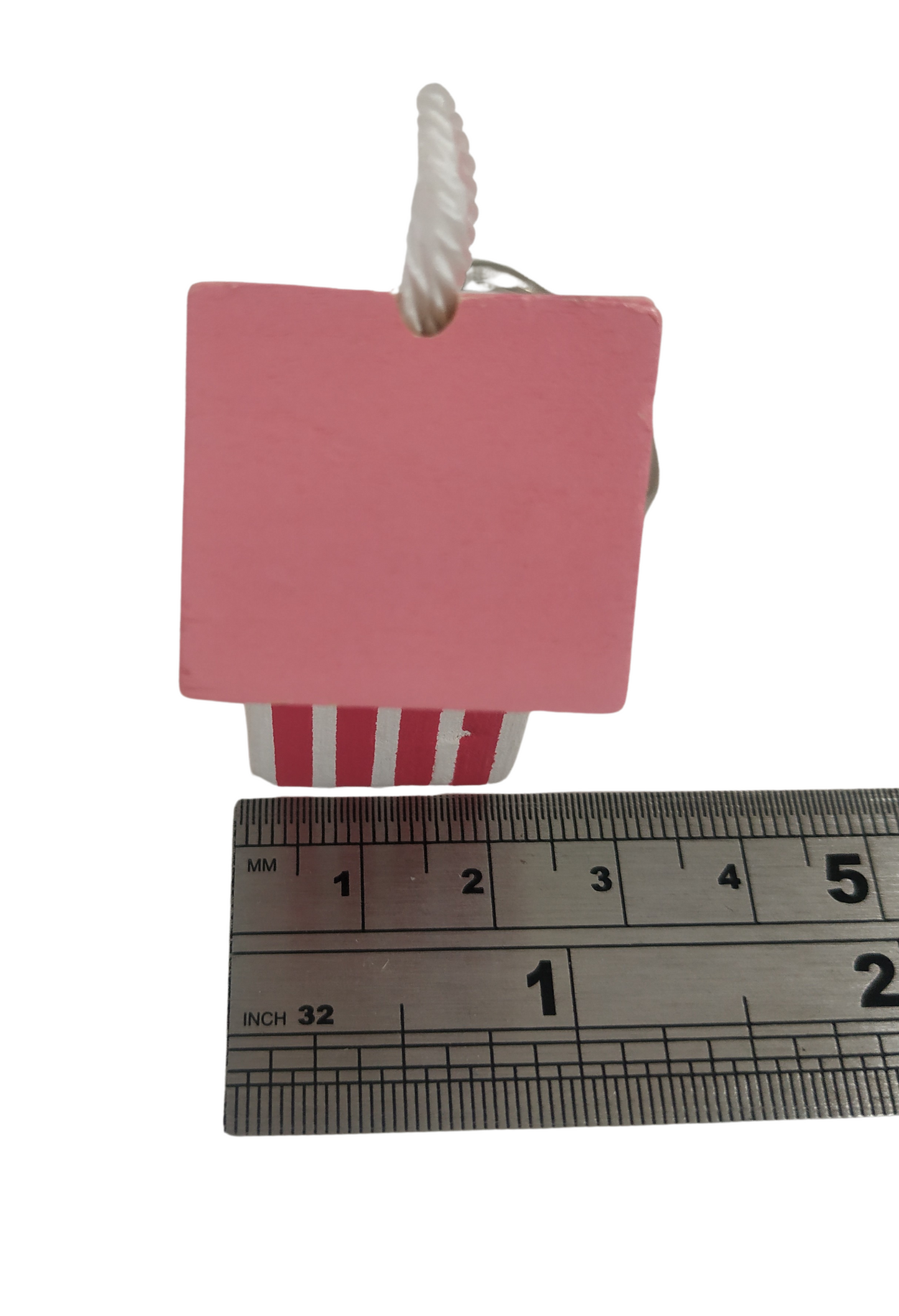 Stiped Red white Beach Hut Keyring keychain