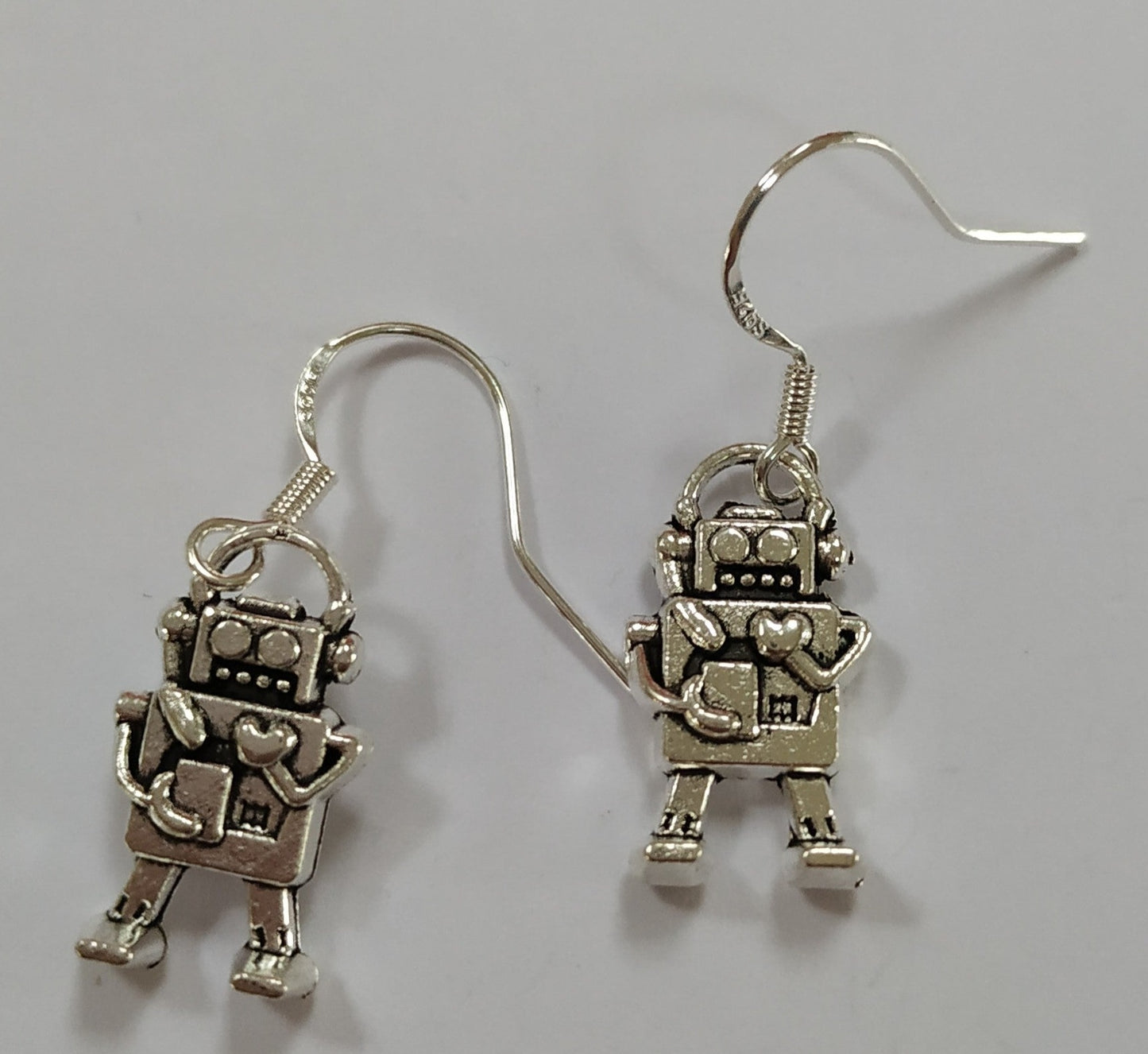 Robot Love Earrings 925 silver plated hooks Party Promotion Celebration Novelty Earrings