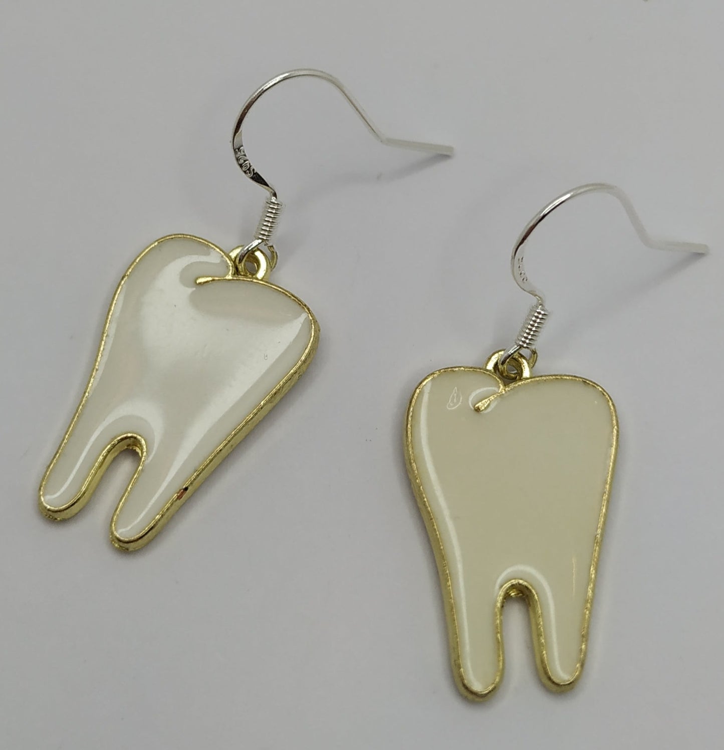 Tooth Earrings Stamped S925 Silver Plated Hooks Party Set Celebrations novelty earrings